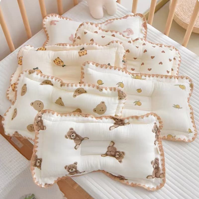 Baby Shaping Pillow Class A Cotton Infant Correction Pillow Anti-Flat Head Newborn Soothing Pillow Sweat-Absorbing Gauze Pillow