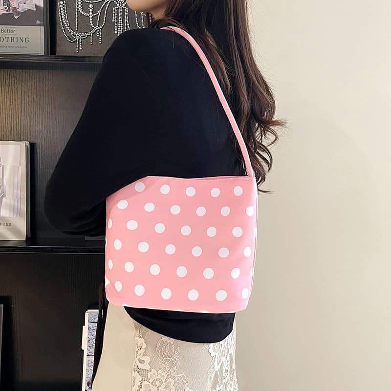 Super popular niche polka dot nylon cloth women's 2026 new bag versatile shoulder underarm bag small bag for going out to work