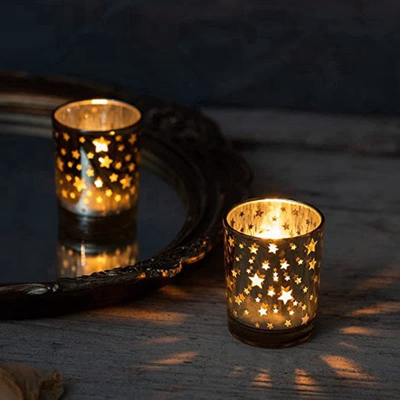 Factory Direct Ins Golden Candle Cup Nordic Romantic Candlelight Dinner Home Candle Holder Homestay Home Decoration