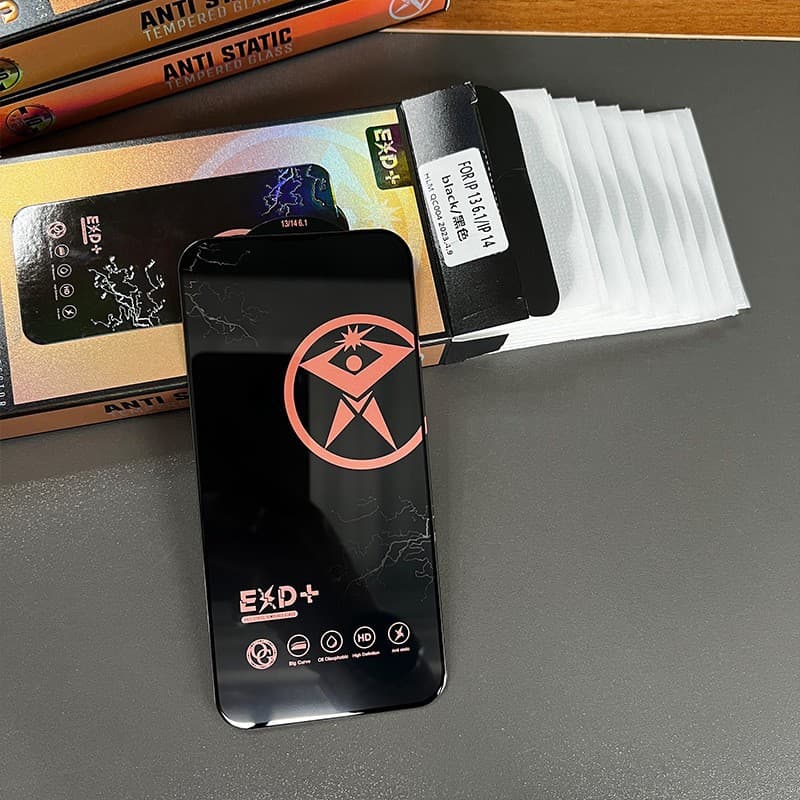 Screen Protector for iPhone 16, XR Full-Screen ESD Anti-Static, 15 Pro MAX Silk-Printed, Apple 14 OG Tempered Glass Film