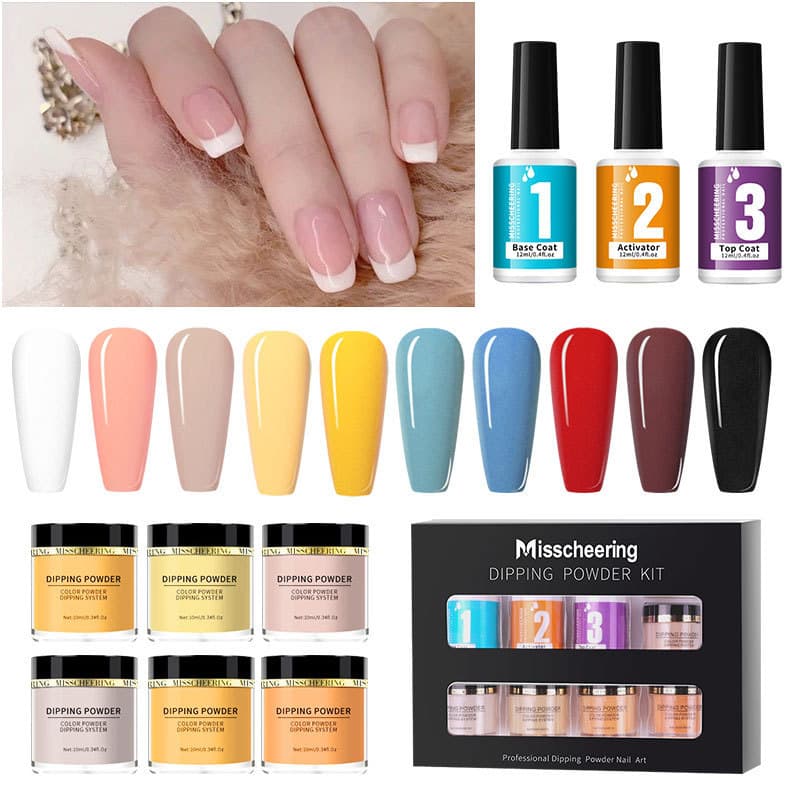 Nail Infiltration Cross-Border Infiltration Powder Set, No-Lamp Tool Kit, Full Set, Affordable Wearable Nail Art, French Nail Holder