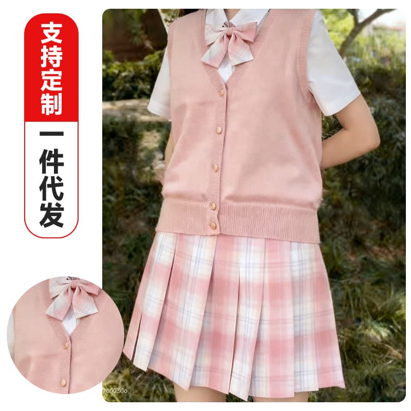 JK vest, suitable for petite women, Japanese style, sweet and suitable for school, commuting, versatile, layered with solid color basic sweater vest.