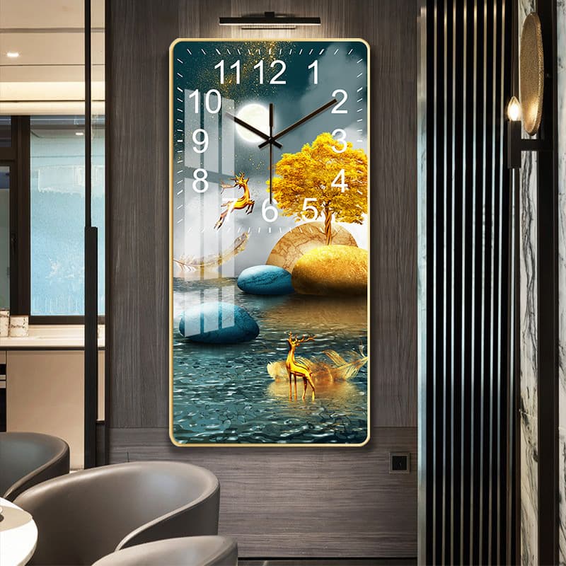 Rectangular Crystal Ceramic Clock for Living Room Study Nordic Wall Clock Home Fashion Simple Silent Clock Creative Design