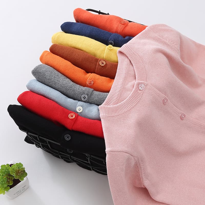 2026 Spring/Autumn Knitted Cardigan, Solid-Color Sweater Cardigan for Boys and Girls, Spring/Autumn Style