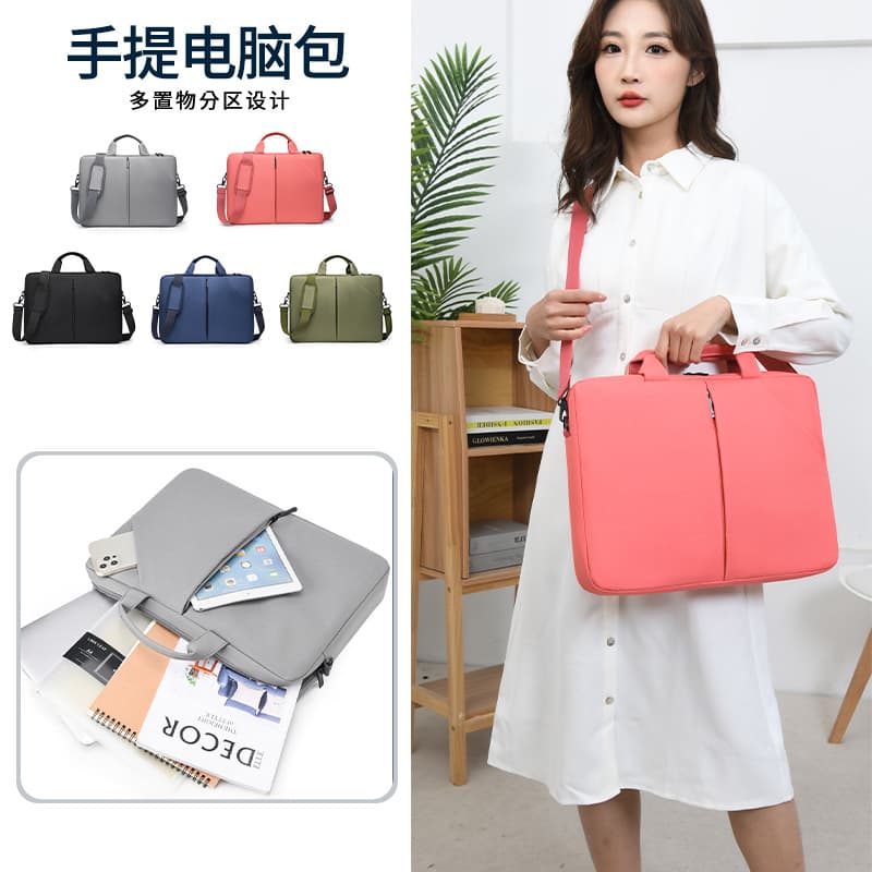 New 15.6-inch Laptop Bag Fashionable Business Briefcase Nylon File Bag Large Capacity Portable Crossbody Bag