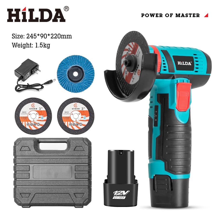 Kote 12V 3-inch lithium battery angle grinder accessories, mini small household handheld cutter and polisher set