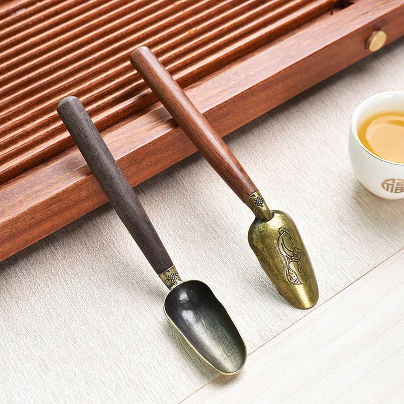 Black sandalwood rosewood alloy teaspoon tea spoon tea spoon household tea kung fu tea set tea ceremony accessories