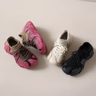 Flying Weave Dad Shoes Women's New Spring Autumn Breathable Sports Shoes Chunky Sole Heightening Student Running Shoes Mecha Style