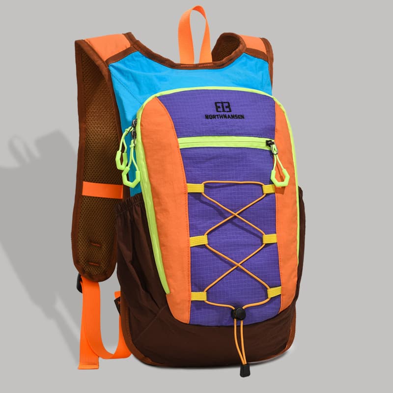 Cross-border Fashion Contrast Color Travel Backpack Large Capacity Outdoor Sports Hiking Double Shoulder Bag Casual Lightweight Trekking Backpack