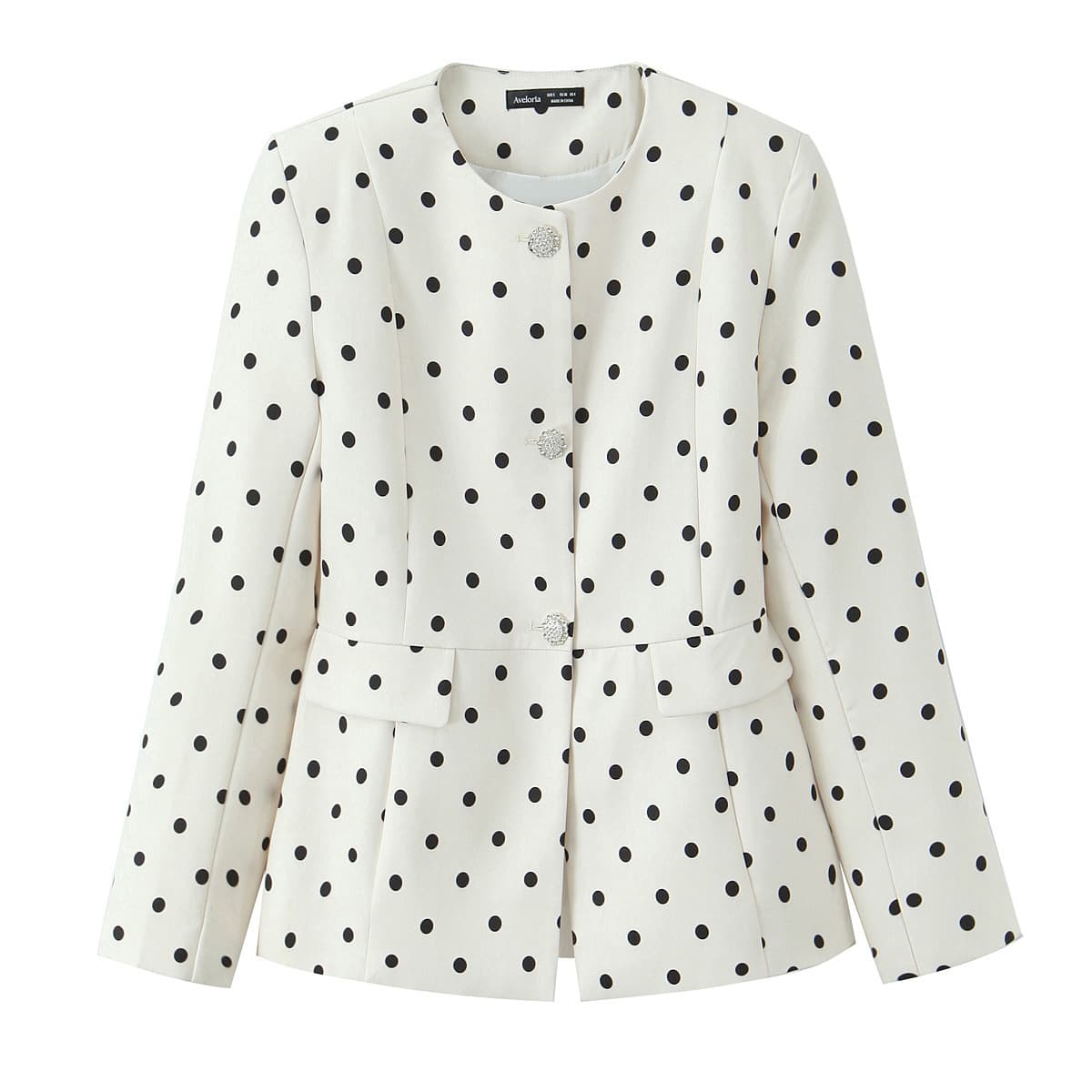 TAOP&ZA Women's 2026 Spring New Arrival Elegant Fashion Single-Breasted Casual Black Polka Dot Wide-Shoulder Blazer