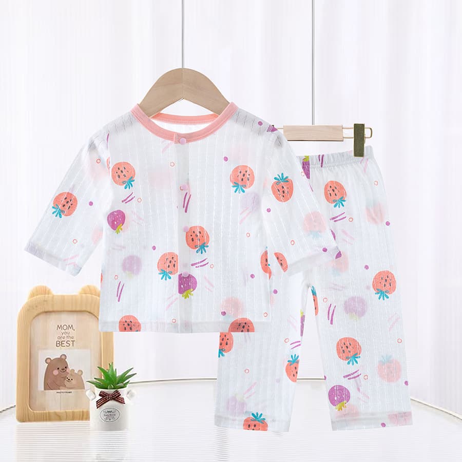 Summer Thin Baby Separates A-Class Pure Cotton Kids Clothing Air Conditioning Suit Set Seamless Set