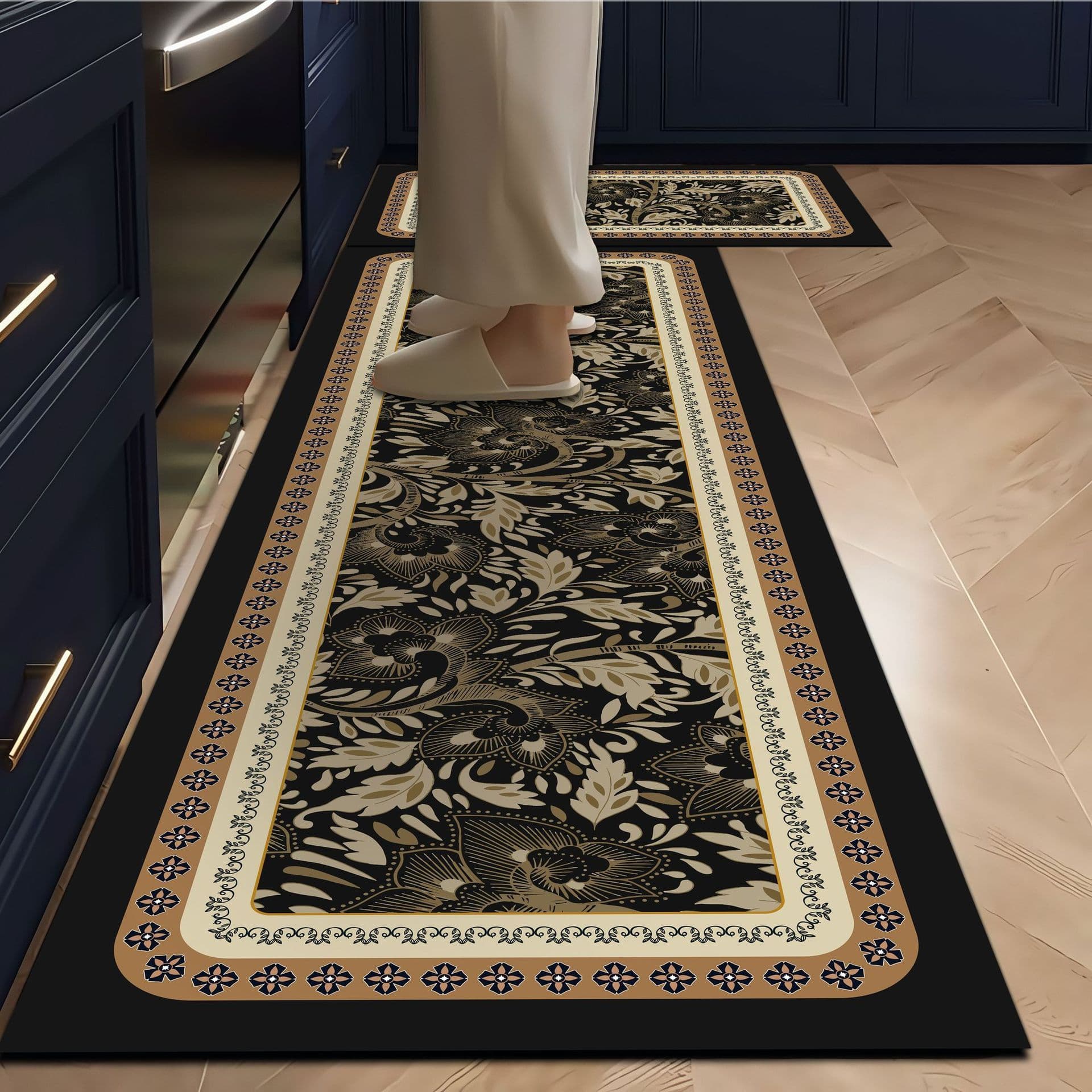 Kitchen Mat Water and Oil Absorbent Long Strip Carpet Kitchen Entrance Door Mat Floor Mat