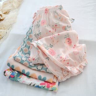 Girl Cotton Silk Harem Pants Children Mosquito-Proof Pants Summer Thin Long Pants Boys Girls Sleep Pants Kids Rayon Pants