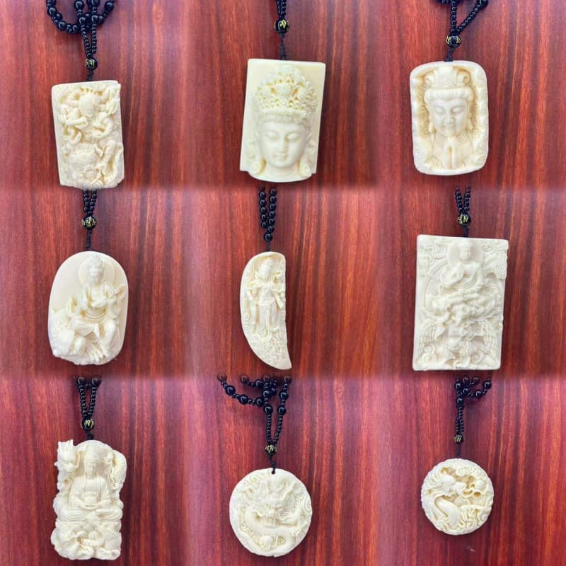 Ivory Nut Carved Vairocana Crescent Dragon Guanyin Bodhisattva Dragon Brand 461 Pendant Car Hanging Ornament Wholesale
