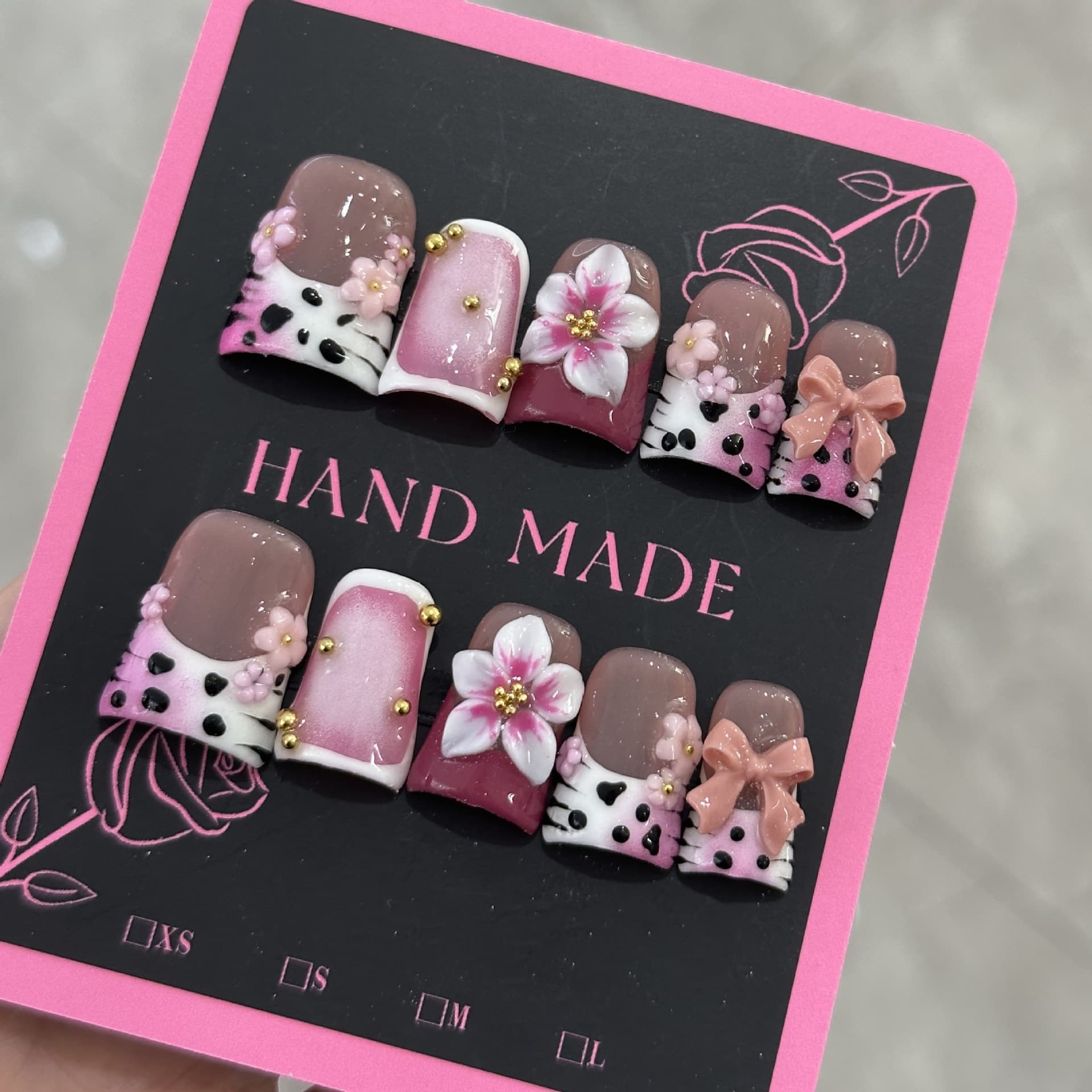 Foreign trade bestseller: European and American cross-border 3D carved constructed duckbill nails, purely handmade wearable nails