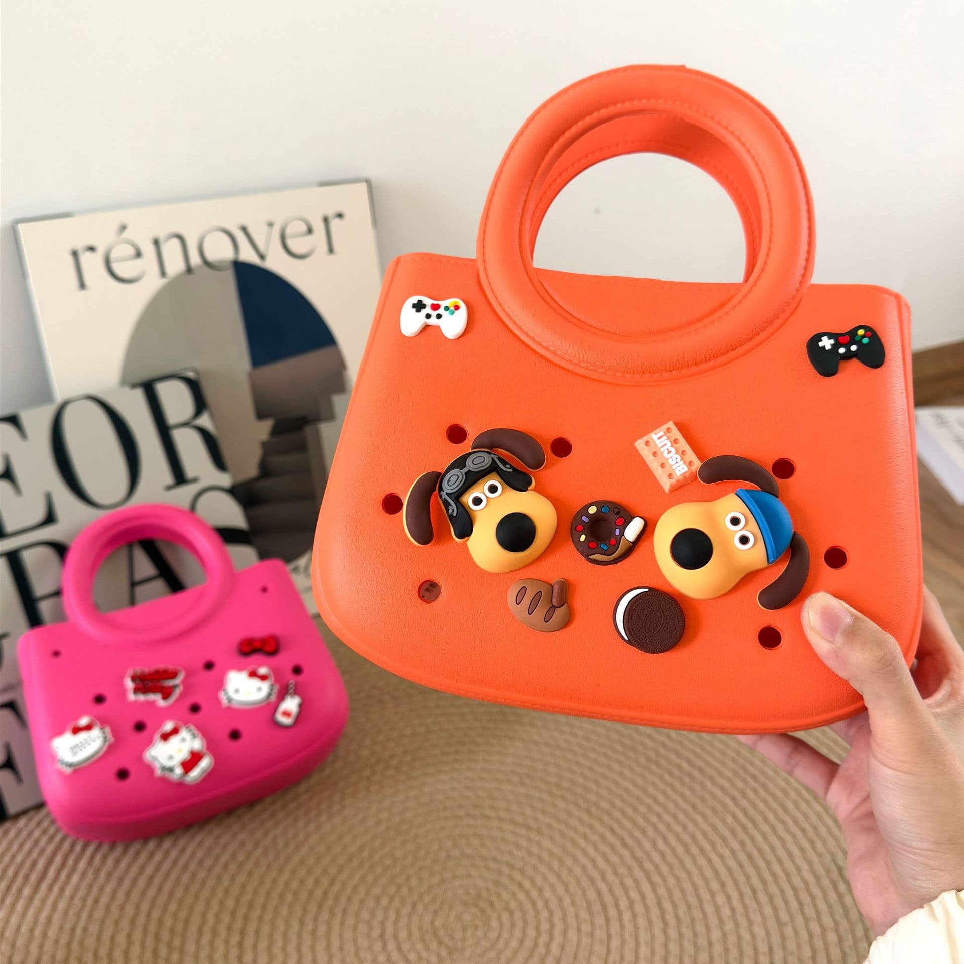 Crossbody Handbag Women 2025 New Mini EVA Beach Square Bag Fashion Shell Handbag DIY Hole