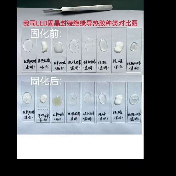 LED SMD die-bonding silicone, white/high temperature resistant, + bonding for 0.1-1W small chips, 85% light transmittance.