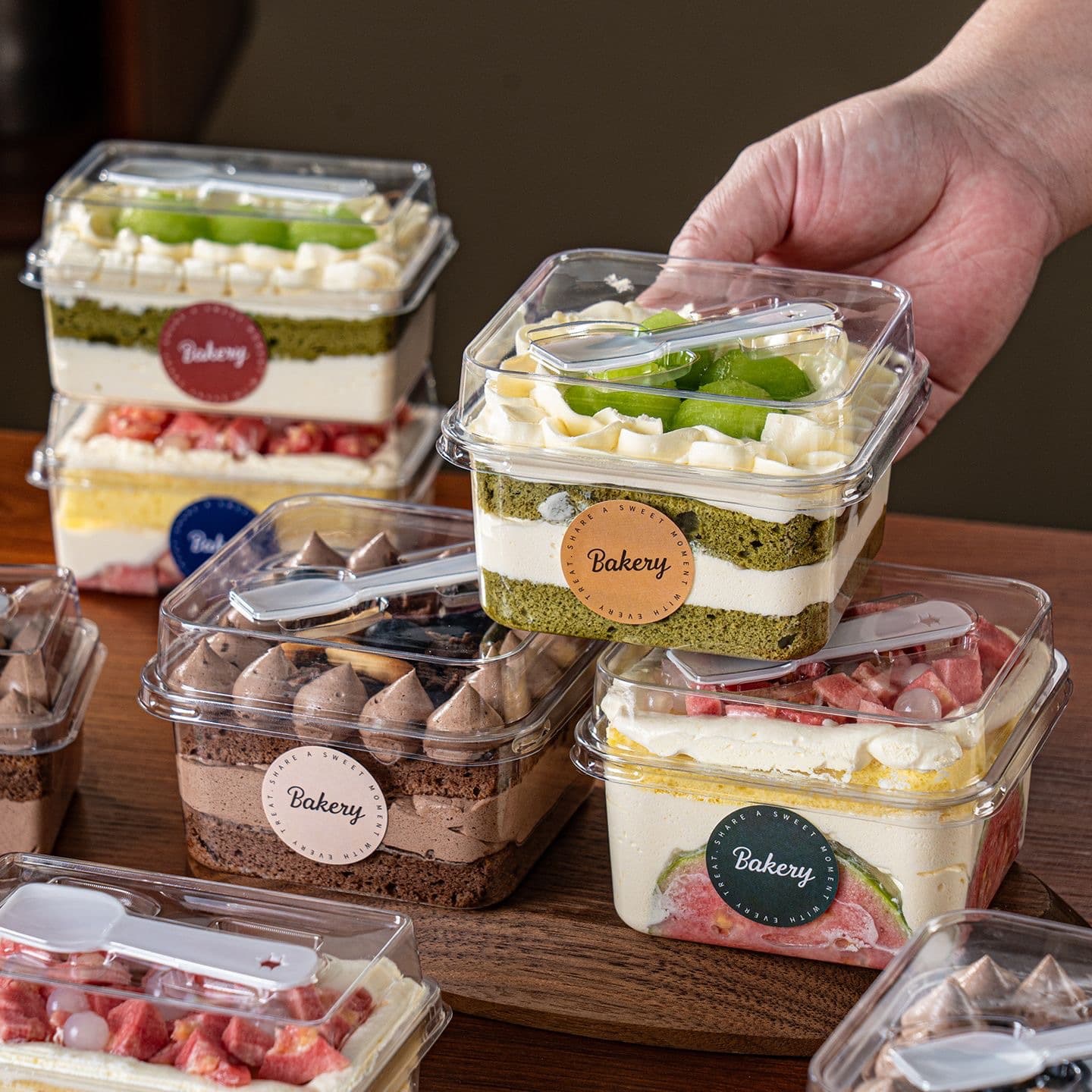 Mousse cake packaging box Swiss rolled Menglong cake box dessert packaging baked tiramisu ice cream