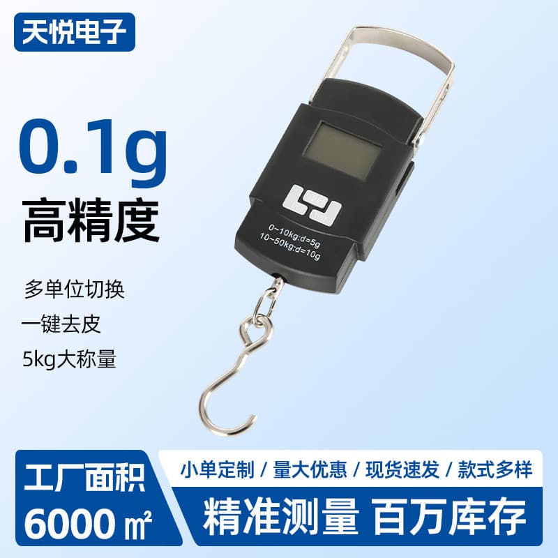 Portable electronic scale high-precision spring scale electronic scale portable portable household hook hook scale 10kg
