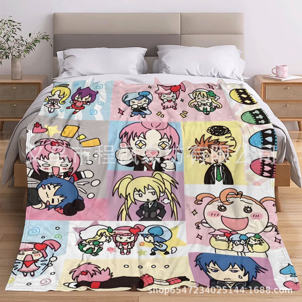 K-On! Cartoon Soft Skin-Friendly Warm Flannel Blanket Shawl Leg Cover Nap Sofa Office Leisure Blanket