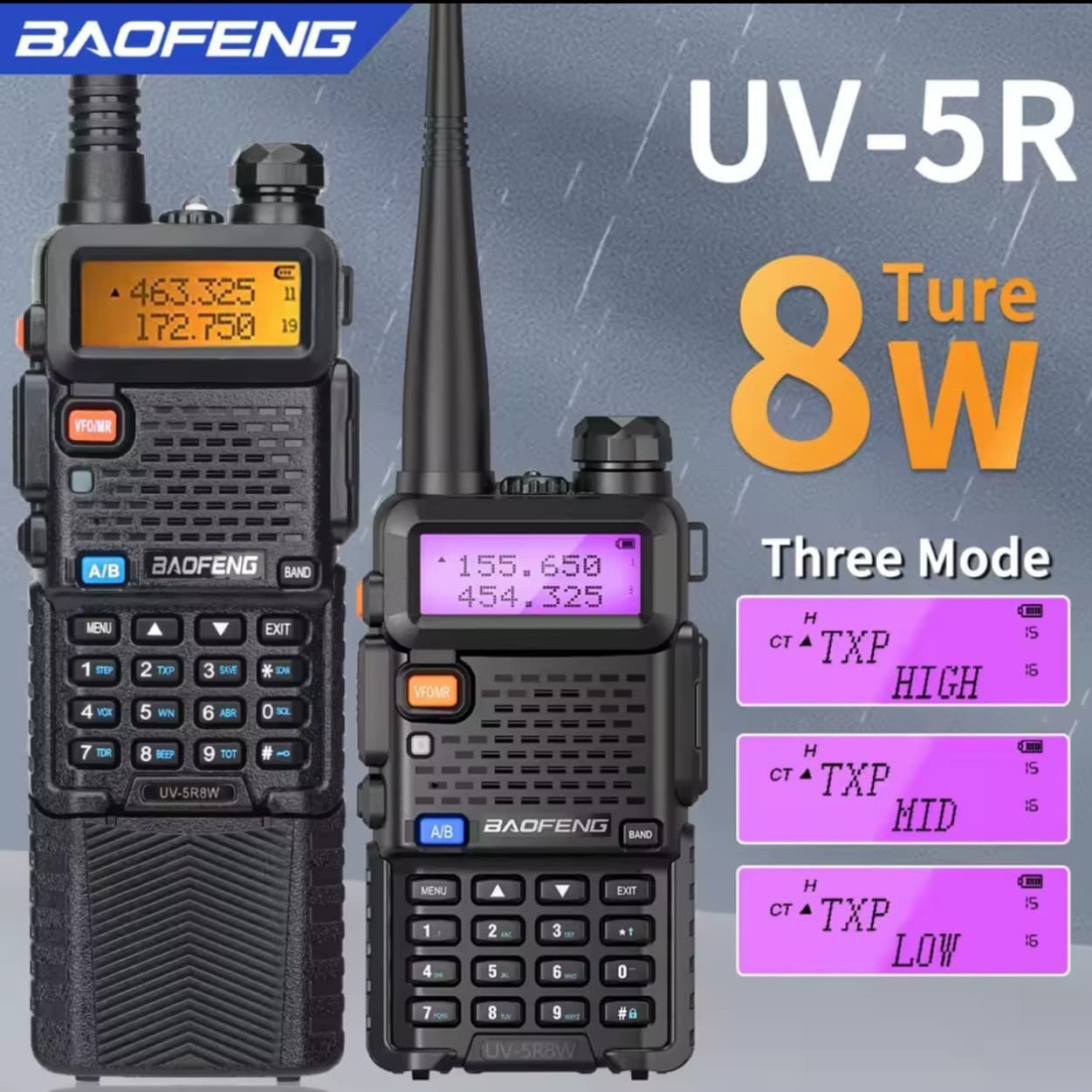BAOEFNG Baofeng intercom UV5R self-driving wireless car 8W dual-stage radio 3800mAh manufacturer wholesale