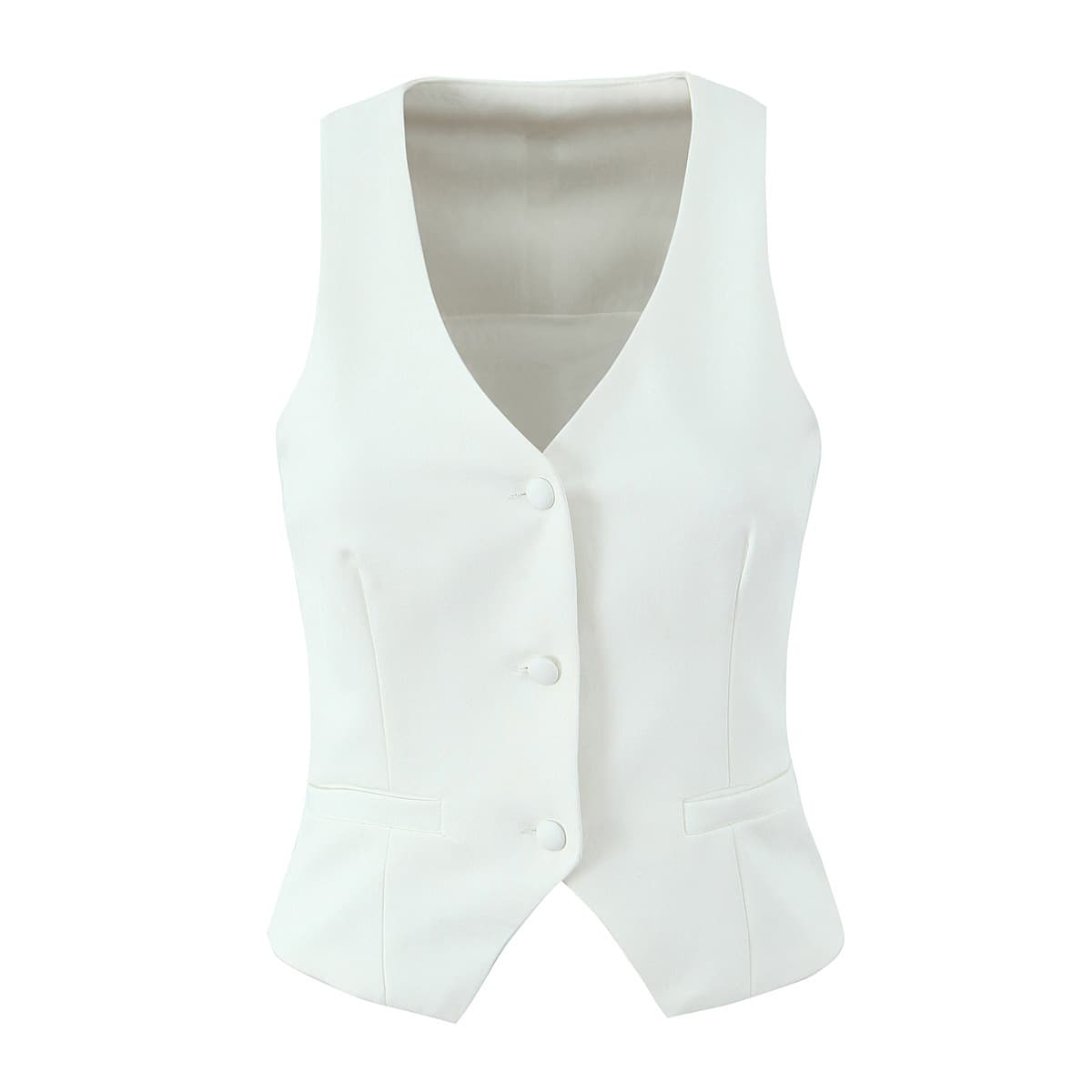 1387-25 Spring Korean style slim fit V-neck single-breasted clean face slimming waist suit jacket vest
