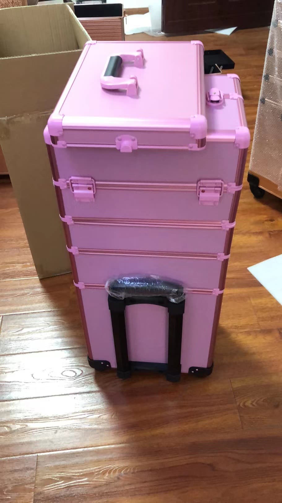 Professional makeup artist special large portable trolley case for home use aluminum alloy makeup case multi-layer manicure case