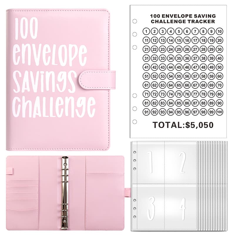 100 Envelope Challenge 100-Day Couples Challenge Savings Book Loose-leaf Savings Planner