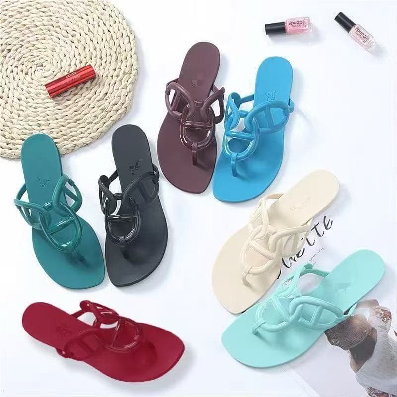 High Version Pig Nose Sandals Women H-Slides Outdoor Summer Korean Style Versatile Flat Toe Separator Travel Beach Flip Flops