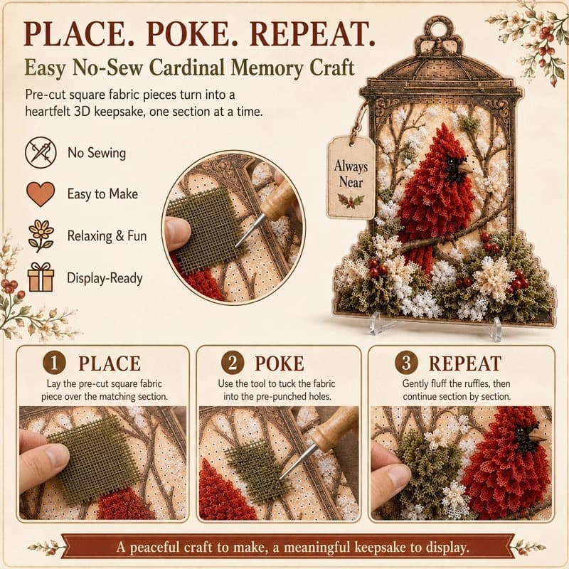 Cross-border new product 3D fabric art set, three-dimensional stamped fabric decorative painting, handmade ornaments, DIY crafts