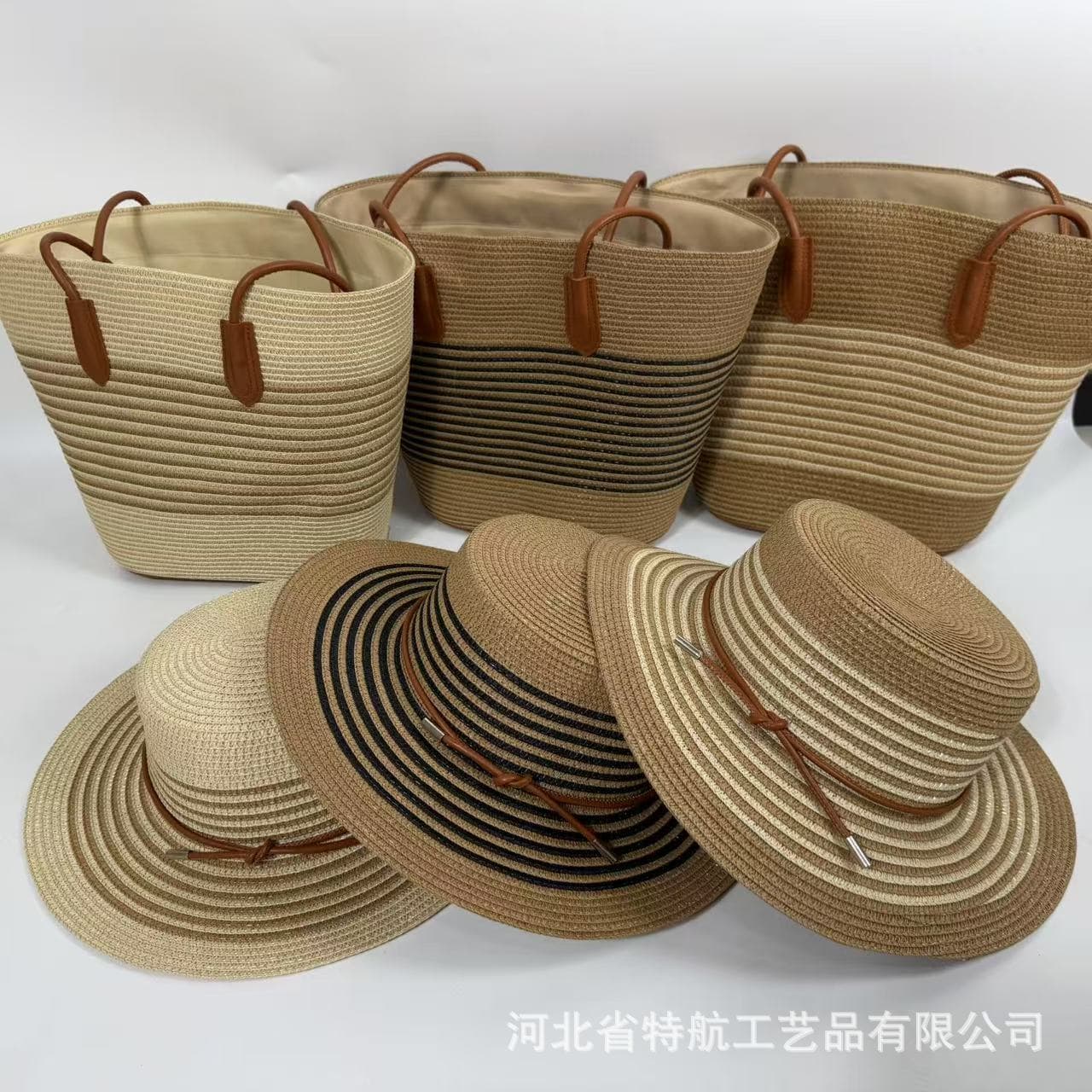 Striped Single-Shoulder Straw Woven Bag, New Summer Large-Capacity Casual Versatile Women's Beach Rattan Woven Bag