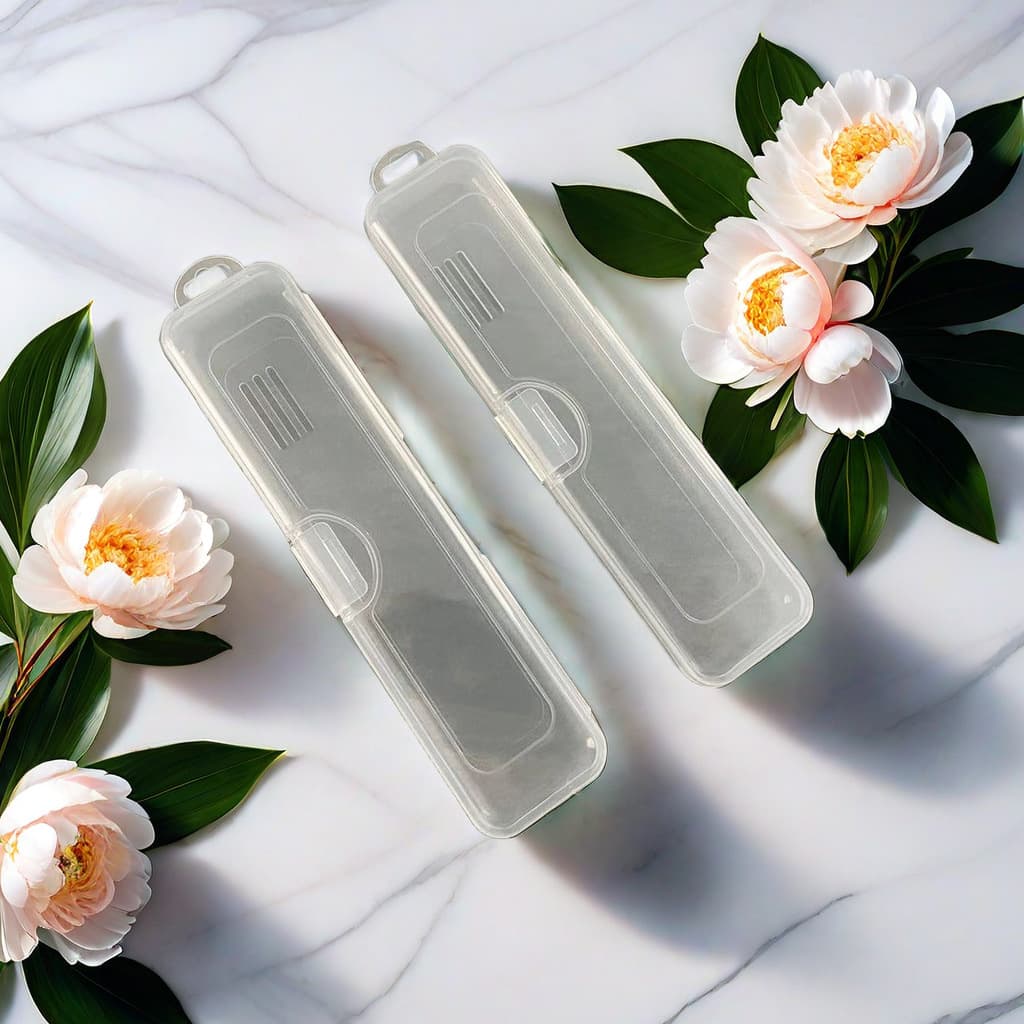 Large portable transparent storage box, dust-proof chopstick, spoon, and fork tableware case, single minimalist transparent chopstick container