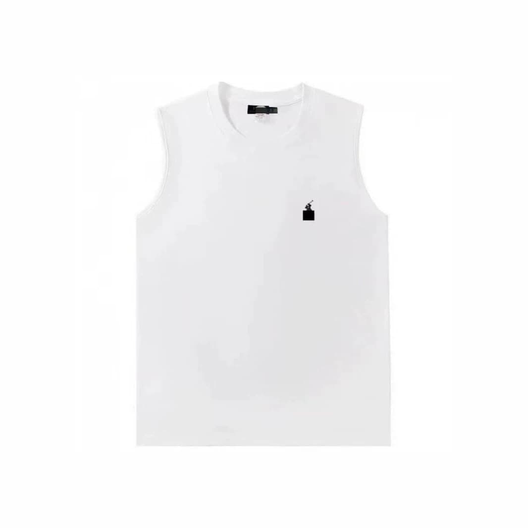New Raff RL embroidered pony fashion sleeveless versatile round neck men's classic fashion brand summer round neck T-shirt trendy