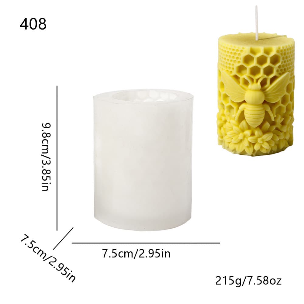 Sweet bee nest bee silicone mold diy honeycomb plaster diffuser stone flower scented candle cylindrical