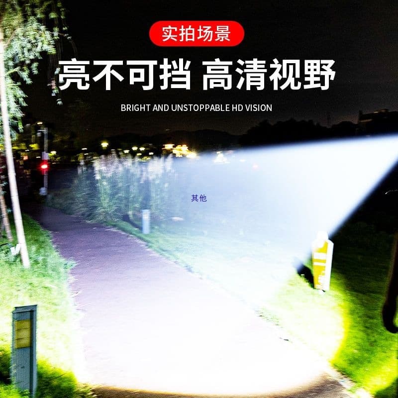 Rechargeable Flashlight with Strong Beam, Long-Range, Mini Portable for Outdoor, Home, and Field Use, Zoomable, Durable Hand Lamp for Patrol