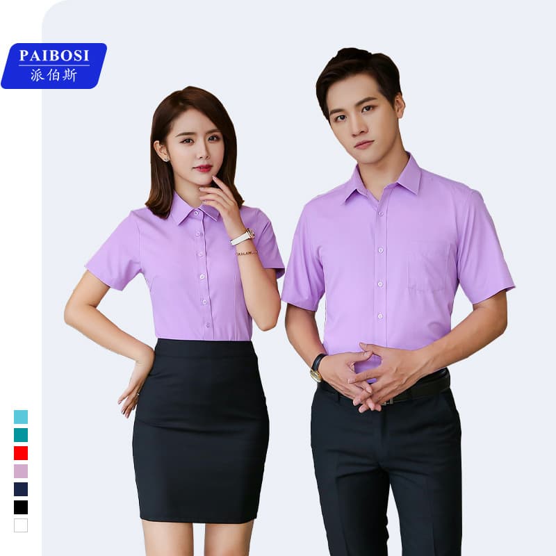 Summer business work clothes, customized professional attire, short-sleeved shirts for men and women, customized casual suits, graduation photo suits
