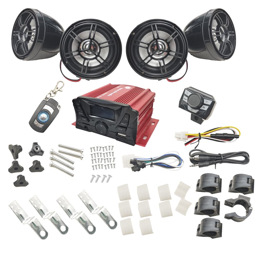 High Power 4-channel Anti-theft Motorcycle Sound System Alarm Mp3 Player E-commerce Best Seller