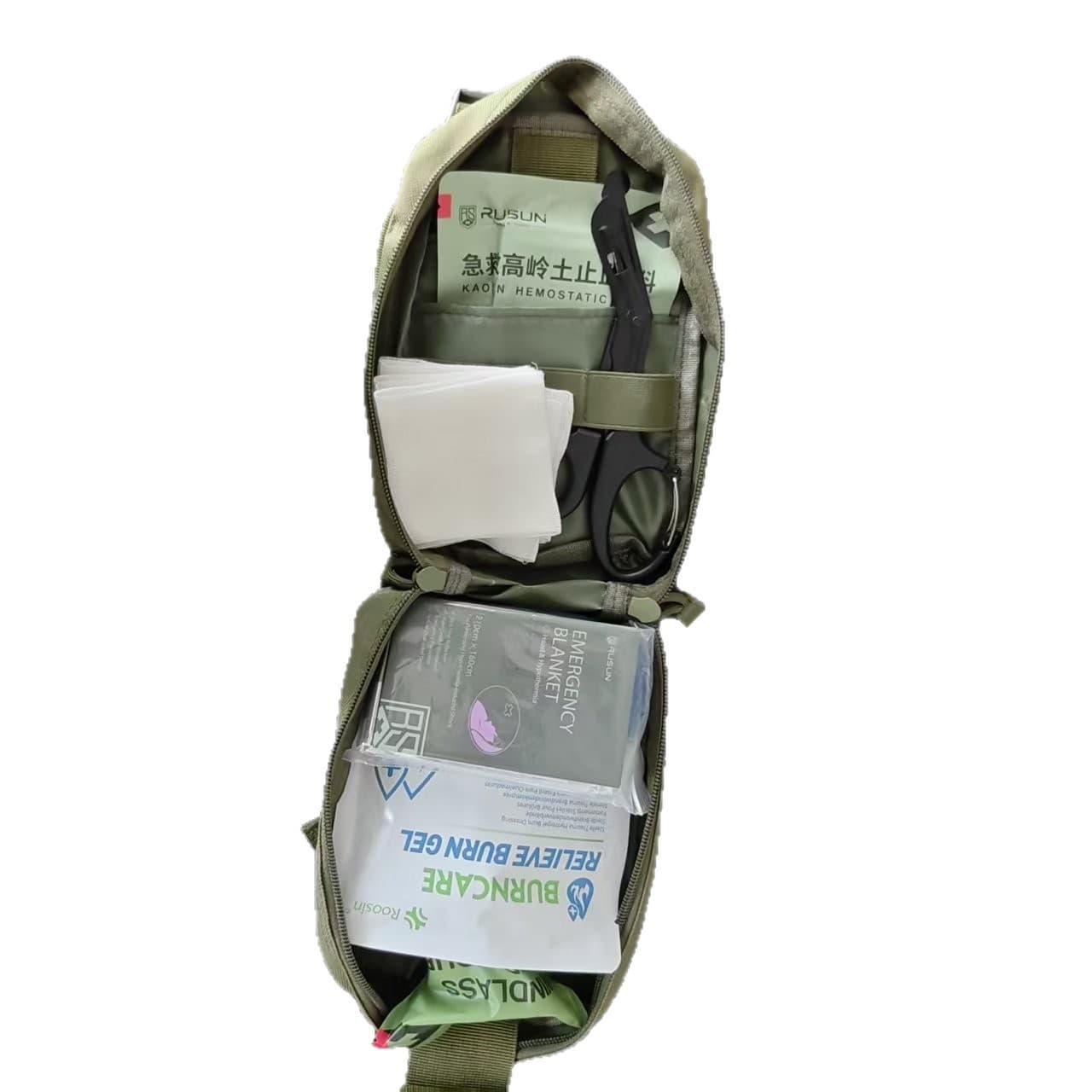 New IFAK Trauma Kit (Without CAT Components) Kaolin Hemostatic Outdoor Exploration First Aid Kit