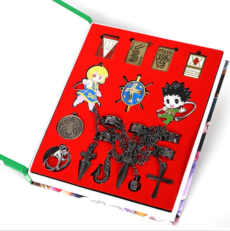 Hunter x Hunter Set: Gon, Kurapika Five-Finger Chain, Hunter License, Killua, Hisoka Card, Solid Alloy New