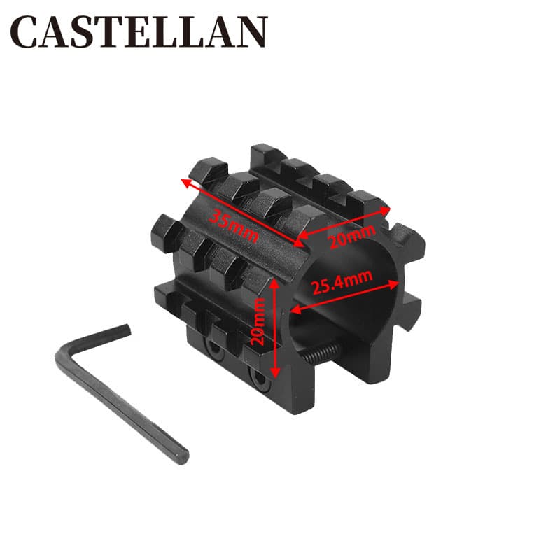 Five-rail pipe clamp sight bracket 25mm pipe clamp with rail scope clamp Five-rail pipe clamp with wrench sight clamp