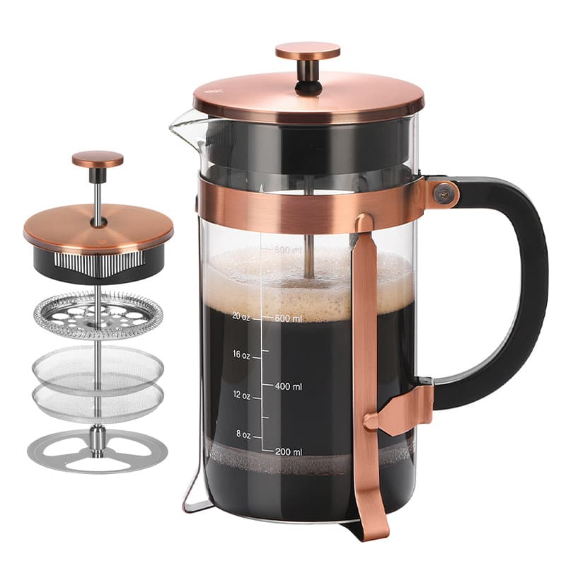 Wholesale French Press Borosilicate Glass Pot Home Double-Walled Filter Tea Pot Filter Press Tea Infuser Pour-over Coffee Maker