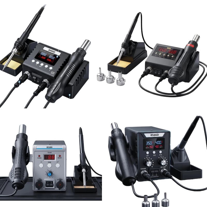 Cross-border carefully selected 8586D hot air gun soldering station two-in-one digital display thermostatic constant temperature electric soldering iron soldering gun repair