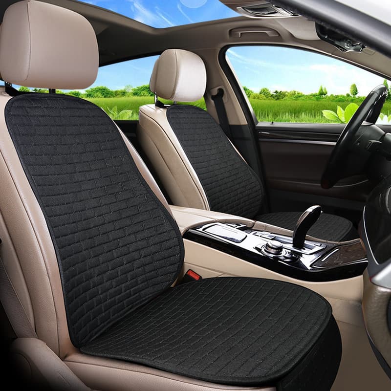 Four Seasons General Linen Car Seat Cushions, Front and Passenger Side Cushions, One-piece Backrest Three-piece Set, 5-Seater Full Set of Foreign Trade Seat Cushions