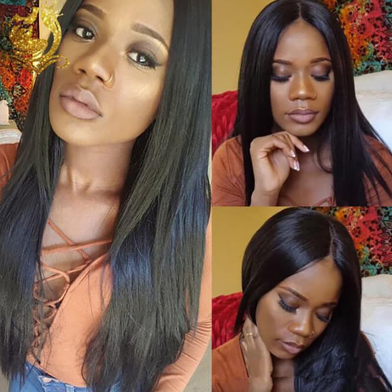 European and American Women's Universal Cos Wig Long Straight Hair Middle Part Full Wig Synthetic High Temperature Fiber Yiwu Factory Drop Shipping