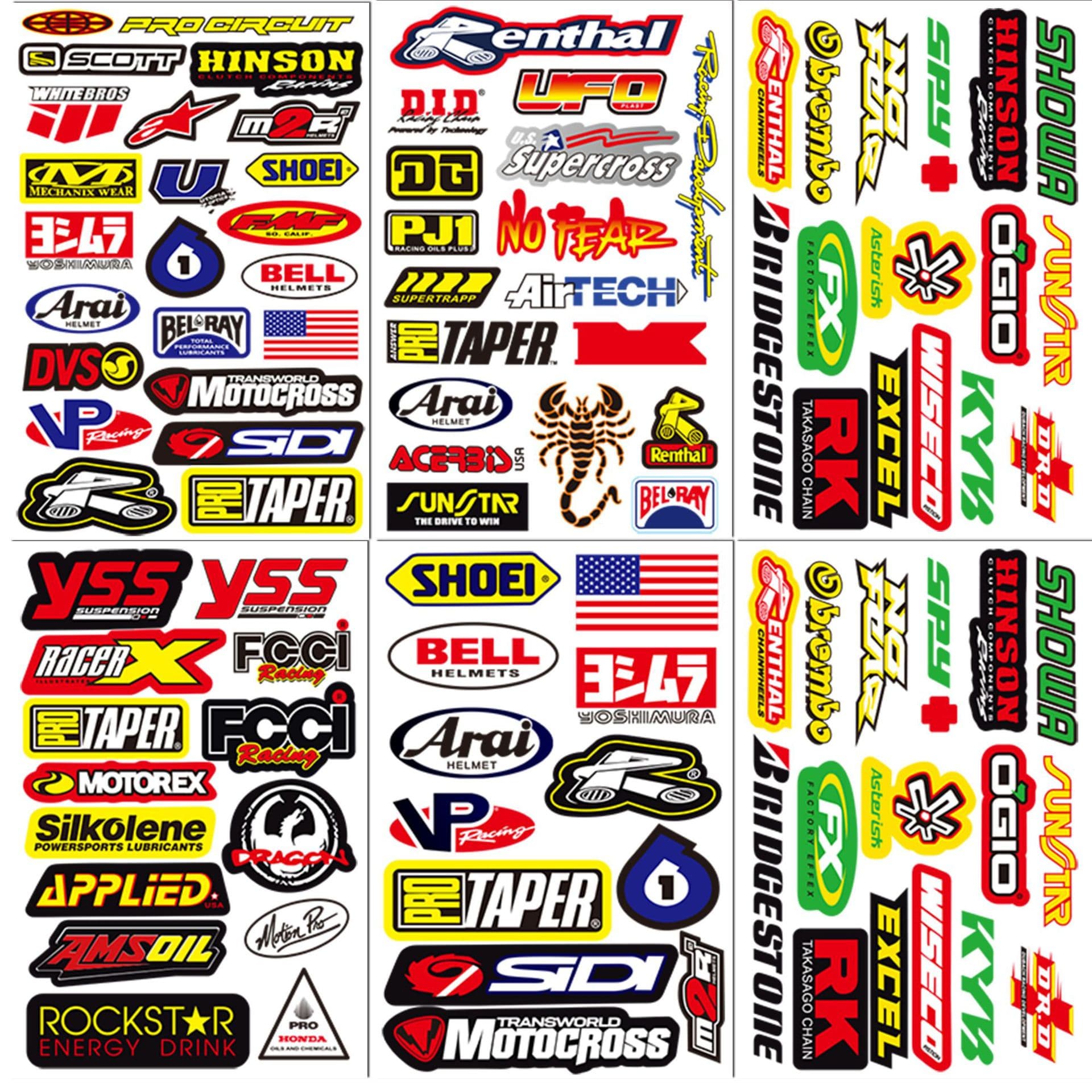 Cross Country Motocross Race Stickers Bicycle Auto Parts Sponsor Logo Helmet Vinyl Decal