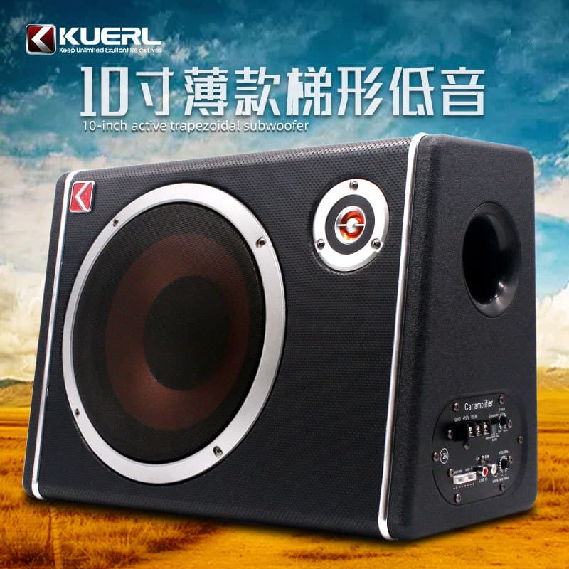 Factory Hot Sale High-Power Active 12V Car Audio Modification with Tweeter 10-Inch Trapezoidal Ultra-Slim Subwoofer