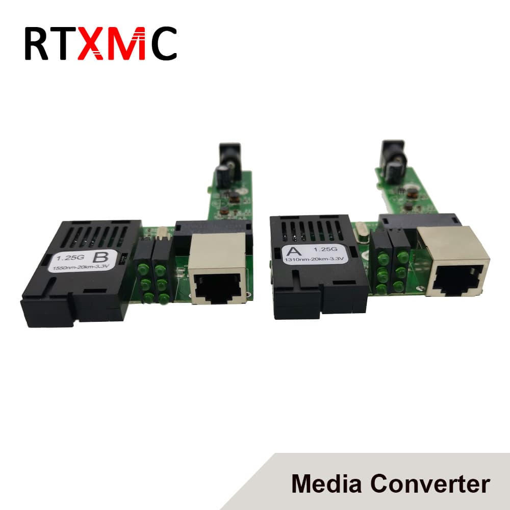 HTB-GS-03AB Network Optical Converter Gigabit Fiber Optic Transceiver Single Mode Single Fiber PCBA 1 Pair