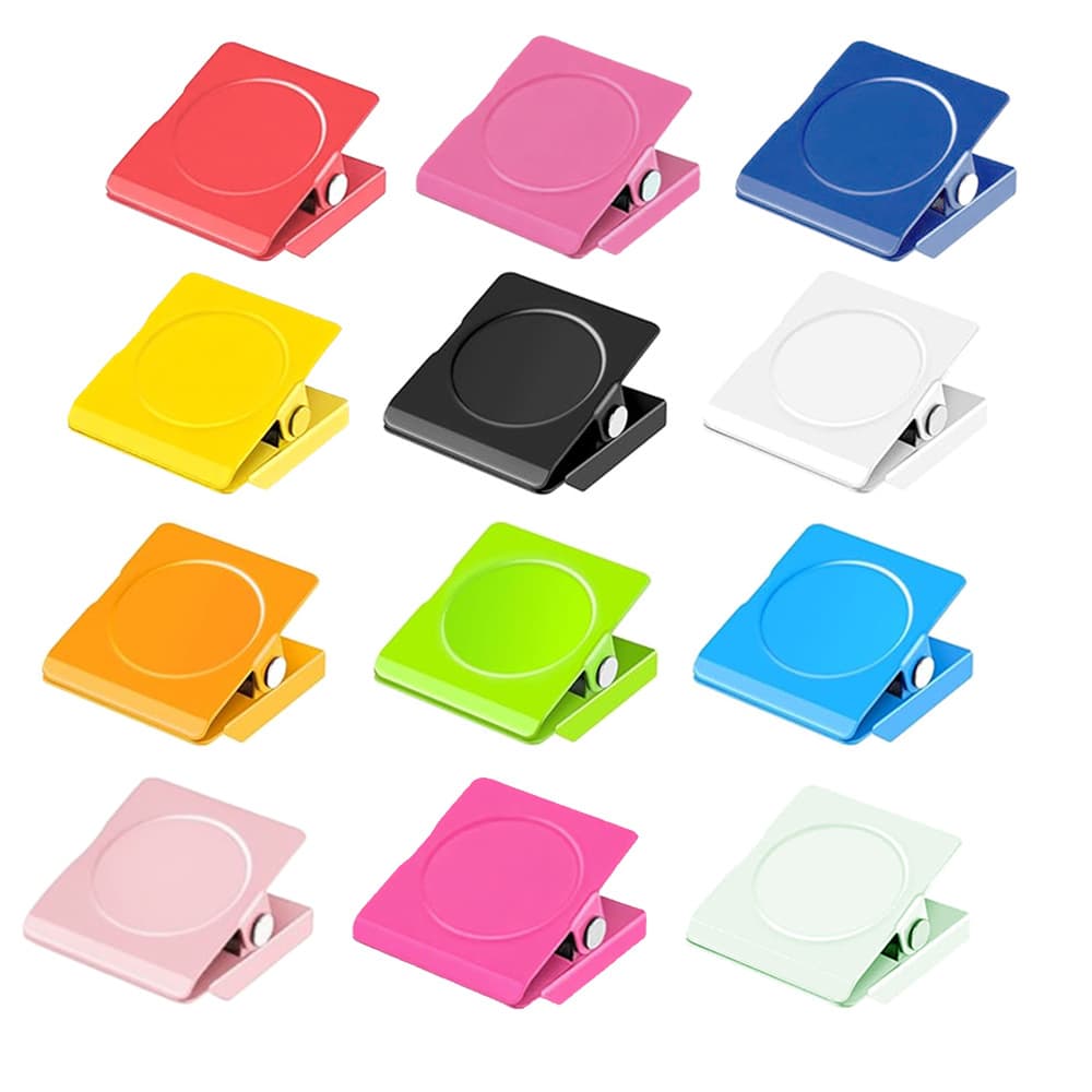 Cross-border magnetic clip for refrigerator, strong magnetic square iron clip for bills and photos