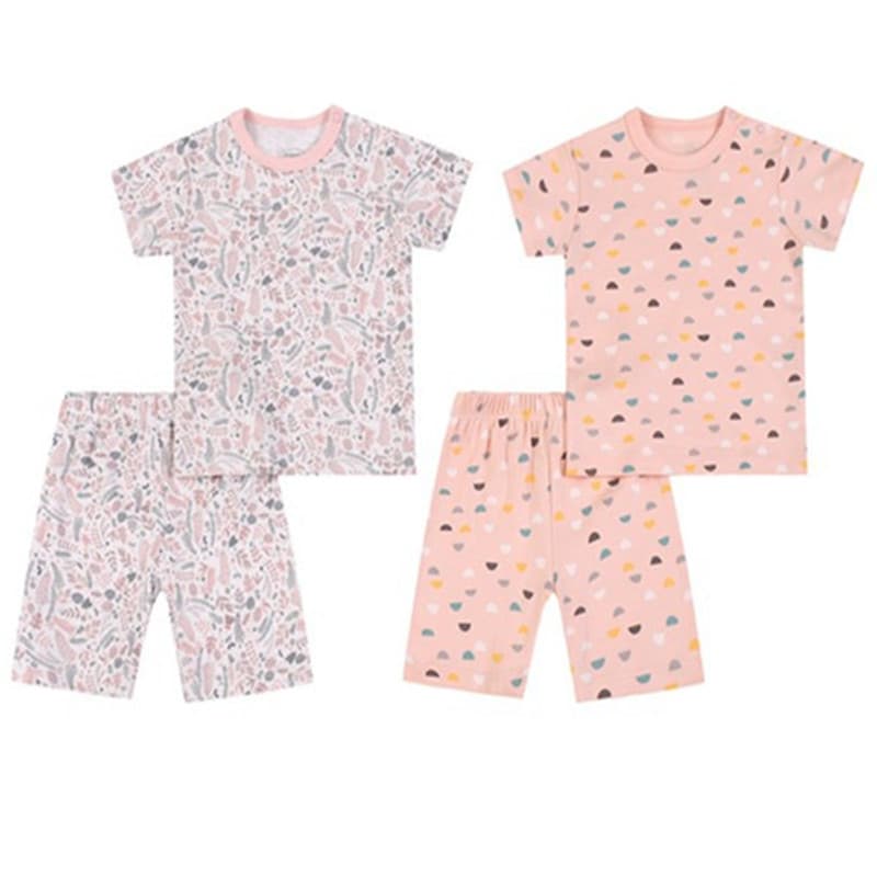 Wholesale Export Children's Short Sleeve T-Shirt and Shorts Set Boys Girls Home Wear Summer Baby Underwear Pajamas Ins