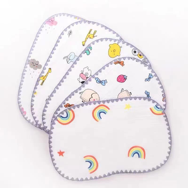 Pillow Slip Cloud Pillow Baby Pure Cotton Gauze Multi-layer Spit-up Cloth Breathable Sweat-Absorbent All-Season Soft Baby Summer Cool Pillow